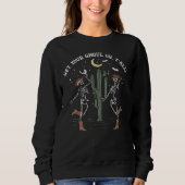 Sweatshirt Dancing Skeleton Boot Scooter Western Halloween (Devant)