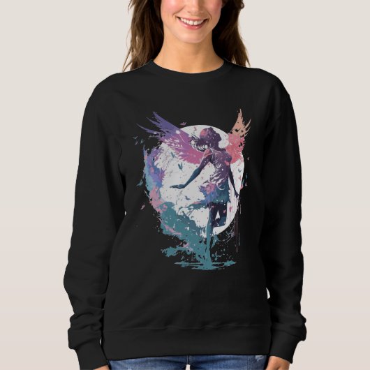 Sweatshirt Dancing Watercolor Fairy Girls Dancer Ballet Butte (Devant)