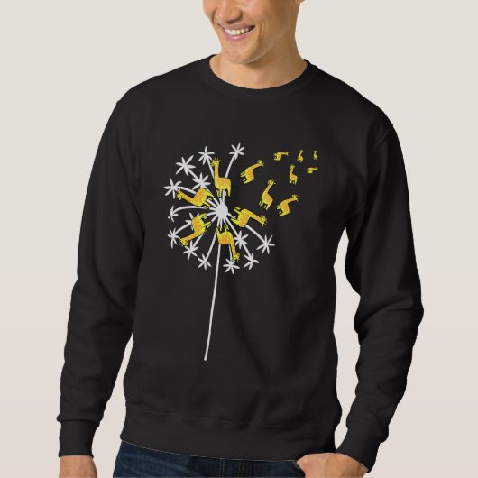 Sweatshirt Dandelion Flying Giraffe Flower Wildlife Zookeeper (Devant)