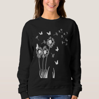 Sweatshirt Dandelion Meadow with Butterflies for Dandelions