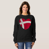 Sweatshirt Danemark Drapeau Sur La Forme Du Coeur Danemark (Devant entier)