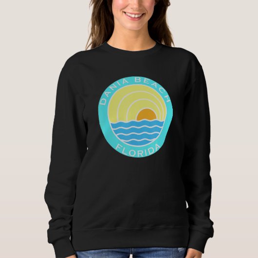 Sweatshirt Dania Beach Floride Retro Sunset (Devant)