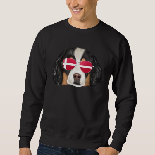 Sweatshirt Danish Flag Bernese Mountain Dog Dog Denmark Pocke (Devant)