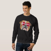 Sweatshirt Danish Flag Bulldog Dog Denmark Pocket (Devant entier)