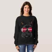 Sweatshirt Danish Flag Scottish Terrier Dog Denmark Pocket (Devant entier)