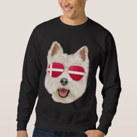 Sweatshirt Danish Flag West Highland White Terrier Dog Denmar (Devant)