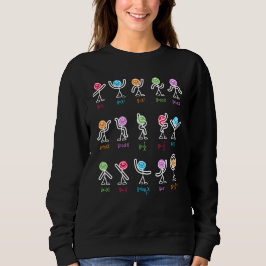 Sweatshirt Danse d'algèbre Figures d'équation mathématique (Devant)