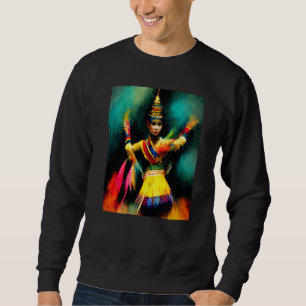 Sweatshirt Danse traditionnelle colorée d'Asie du Sud-Est Tha