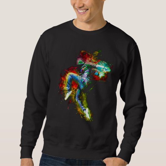 Sweatshirt Danseuse Hip hop fractale psychédélique (Devant)
