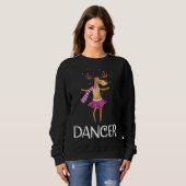 Sweatshirt Danseuse Prancer Noël Danser Reindee (Devant entier)