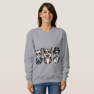 Sweatshirt Dapper Cats - Stylish Funny Trio Portrait 