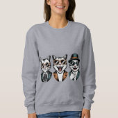 Sweatshirt Dapper Cats - Stylish Funny Trio Portrait  (Devant)