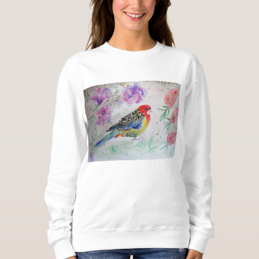 Sweatshirt d'aquarelle australien Rosella Parrot (Devant)