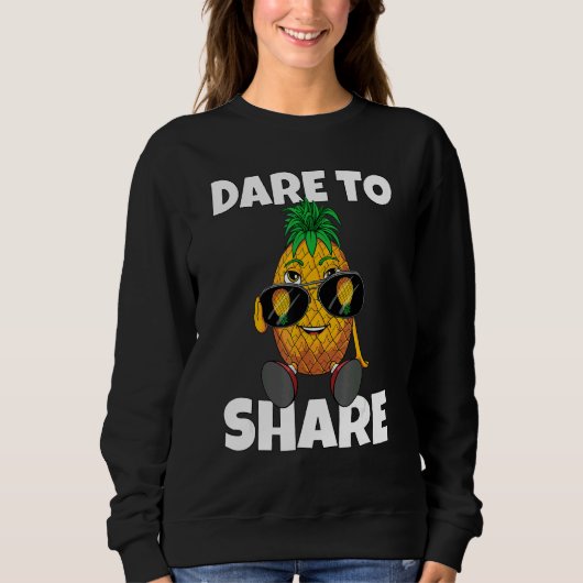 Sweatshirt Dare To Share Swinger Upside Down Sunglasses Pinea (Devant)
