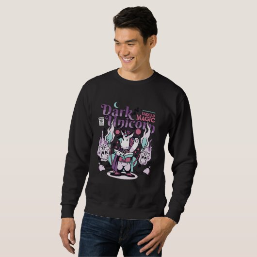 Sweatshirt Dark Undead Black Magic Funny Goth Unicorn (Devant entier)