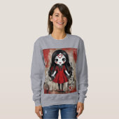 Sweatshirt Dark Whimsy – Fille Pâle en Écarlate (Devant entier)