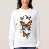 Sweatshirt d'art papillon coloré (Devant)