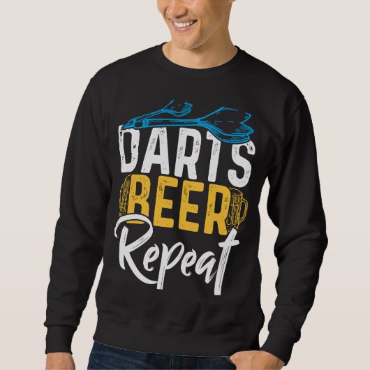 Sweatshirt Darts Beer Repeat  Dart Player (Devant)