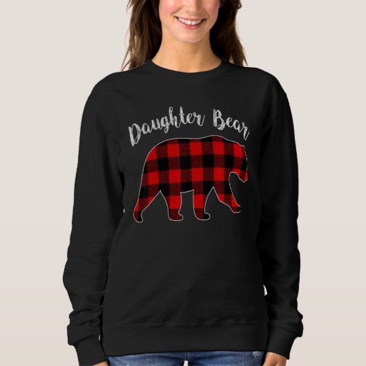 Sweatshirt Daughter Bear Buffalo Plaid Matching Family Group  (Devant)