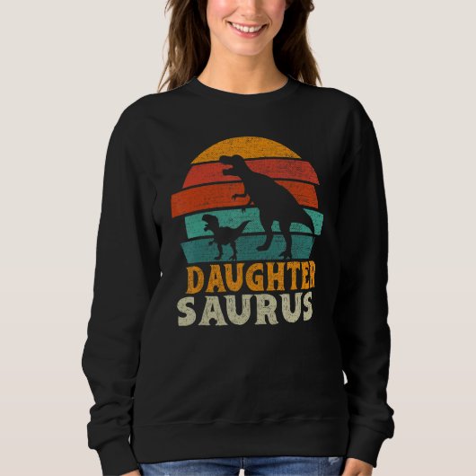 Sweatshirt Daughtersaurus Trex Dinosaure Fille Saurus Famil (Devant)