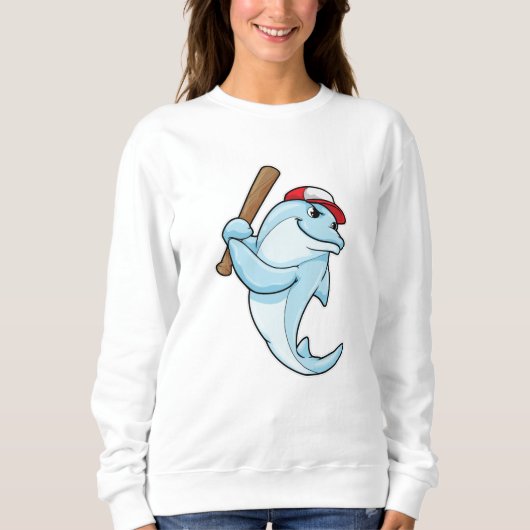 Sweatshirt Dauphin au baseball en tant que batteur (Devant)