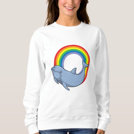 Sweatshirt Dauphin avec arc-en-ciel (Devant)