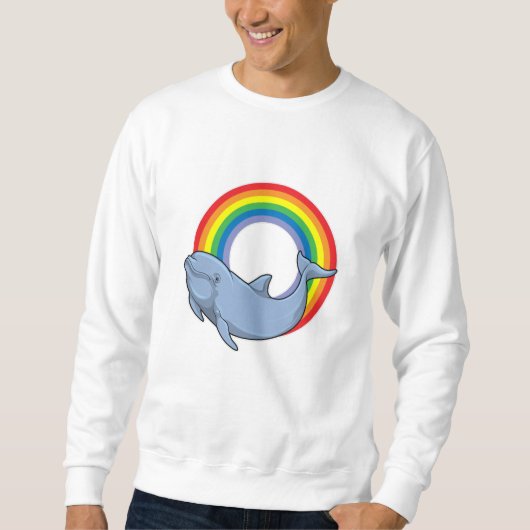 Sweatshirt Dauphin avec arc-en-ciel (Devant)