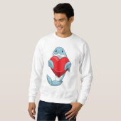 Sweatshirt Dauphin avec coeur (Devant entier)