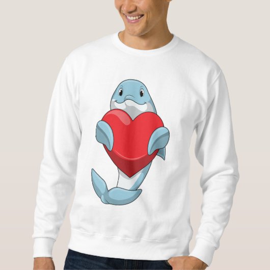 Sweatshirt Dauphin avec coeur (Devant)