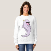 Sweatshirt Dauphin avec fleur de marguerite (Devant entier)