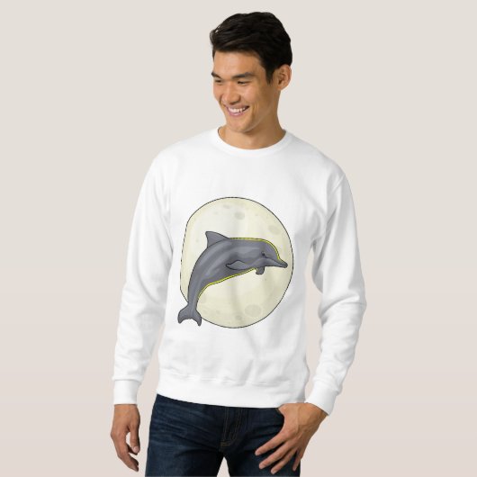 Sweatshirt Dauphin avec lune (Devant entier)