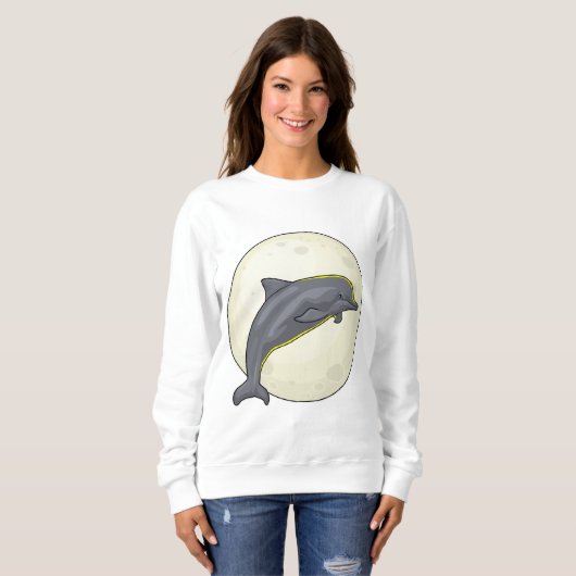 Sweatshirt Dauphin avec lune (Devant entier)