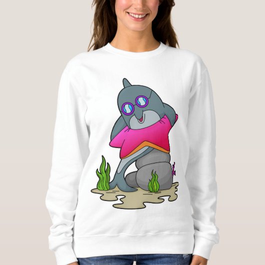 Sweatshirt Dauphin avec lunettes (Devant)