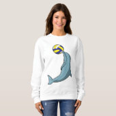 Sweatshirt Dauphin avec volleyball (Devant entier)