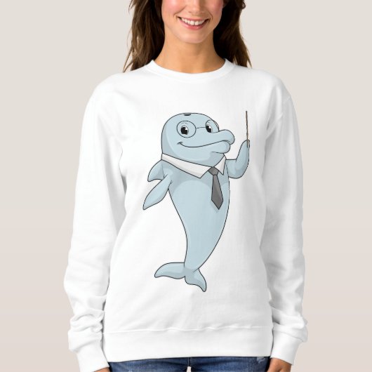 Sweatshirt Dauphin comme enseignant avec pointeur (Devant)