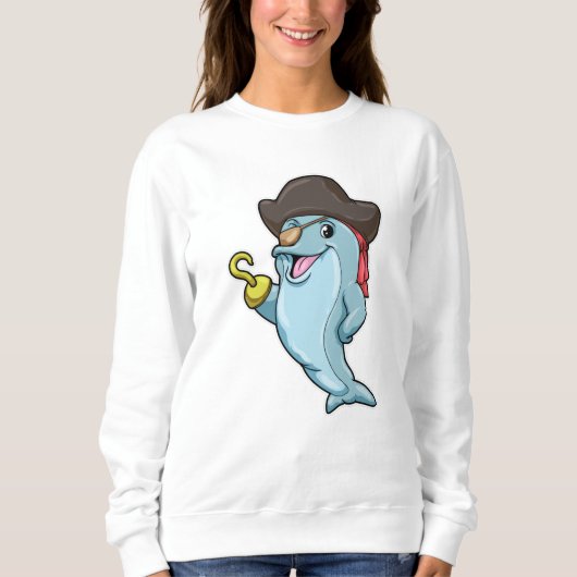 Sweatshirt Dauphin comme pirate avec tache oculaire et main c (Devant)