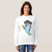 Sweatshirt Dauphin comme pirate avec tache oculaire et main c (Devant entier)