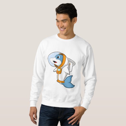 Sweatshirt Dauphin en astronaute avec costume (Devant entier)