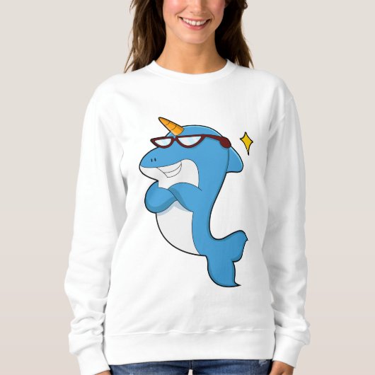 Sweatshirt Dauphin en licorne avec lunettes.PNG (Devant)