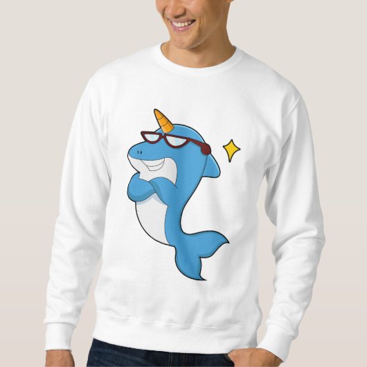 Sweatshirt Dauphin en licorne avec lunettes.PNG (Devant)