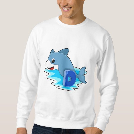 Sweatshirt Dauphin en natation avec lettre (Devant)