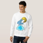 Sweatshirt Dauphin nager avec lune (Devant entier)