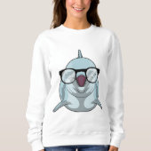 Sweatshirt Dauphin Nerd avec lunettes (Devant)