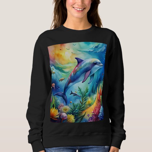 Sweatshirt Dauphin peint (Devant)