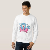 Sweatshirt Dauphin sur baignoire (Devant entier)