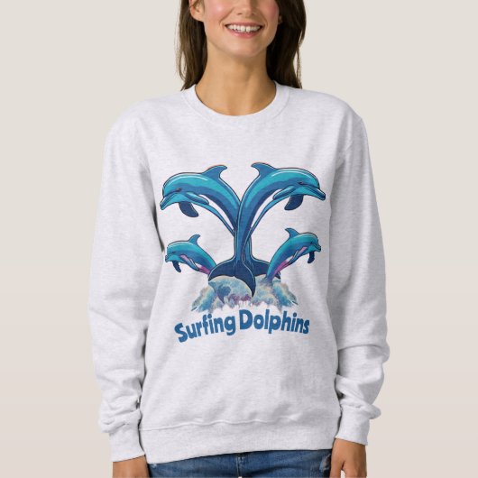 Sweatshirt Dauphins du surf (Devant)