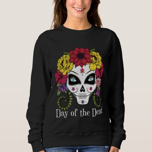 Sweatshirt Day of the Dead Sugar Skull (Devant)