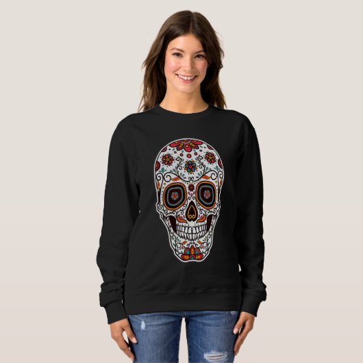 Sweatshirt Day of the Dead Sugar Skull Candy (Devant entier)
