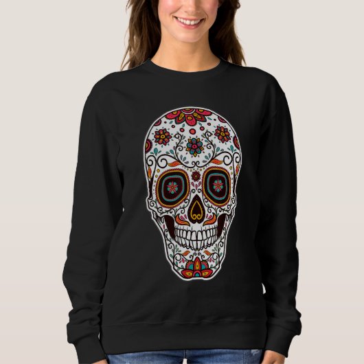 Sweatshirt Day of the Dead Sugar Skull Candy (Devant)
