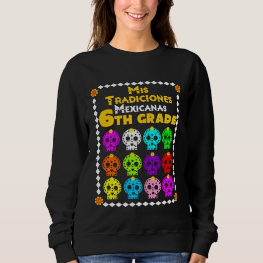 Sweatshirt Day of the Dead Sugar Skull for Kids 6th Grade Sch (Devant)